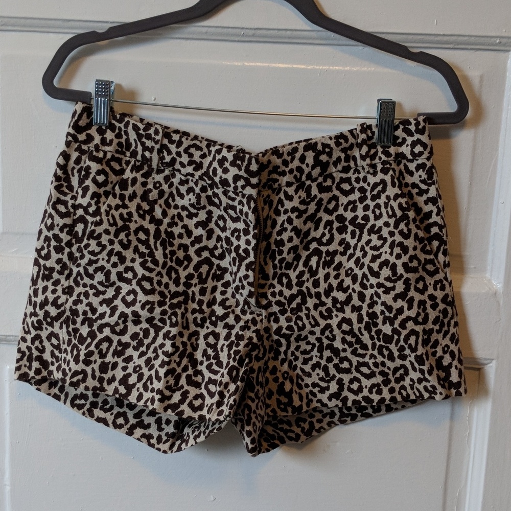 J Crew leopard print high waisted shorts